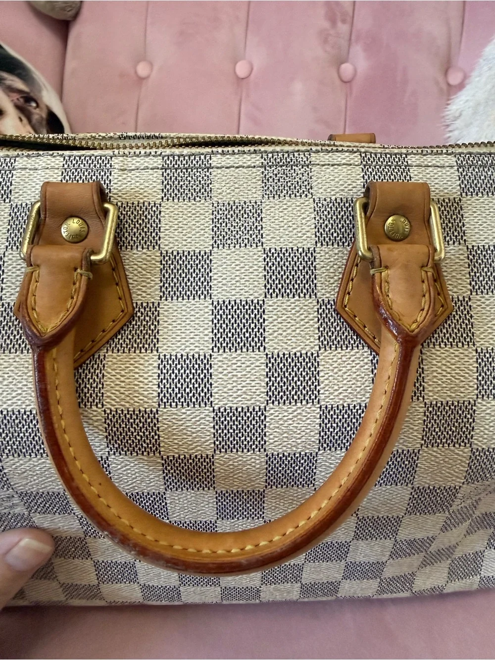 💯Authentic! Louis Vuitton LV Damier Azur Speedy 25.